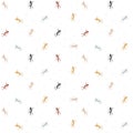 Seamless pattern with illustrations of lizards